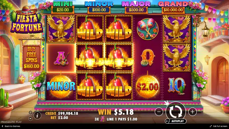 Jackpot-urile Fiesta Fortune - Mini, Minor, Major și Grand 5.000× miza