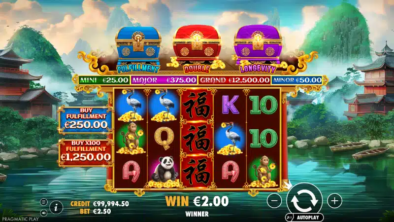 Paytable Chests of Cai Shen 2 - valori plăți simboluri la miza de 1 RON