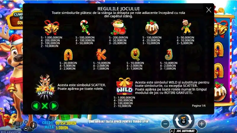 Santa's Slay tabel de plăți - simboluri și valori câștiguri