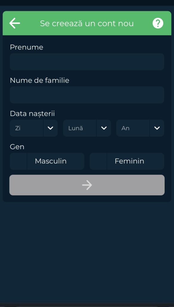 inregistrare cherrybet pas 1