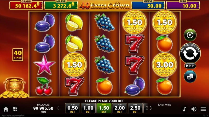 Jackpot Golden Coins Link cu cele 4 niveluri în 40 Extra Crown Golden Coins Link