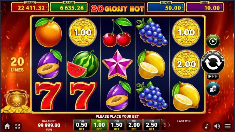 caracteristici 20 glossy hot golden coins