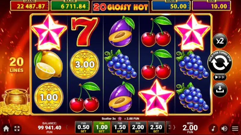 câștig scatter 20 glossy hot golden coins