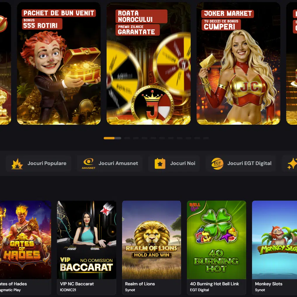 Lobby Joker Casino - interfața de jocuri