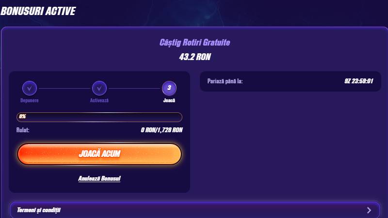 Câștigul de 43,20 RON din rotirile de verificare la testul nostru, pe oferta veche la Shining Crown, cu rulajul de 1.728 RON