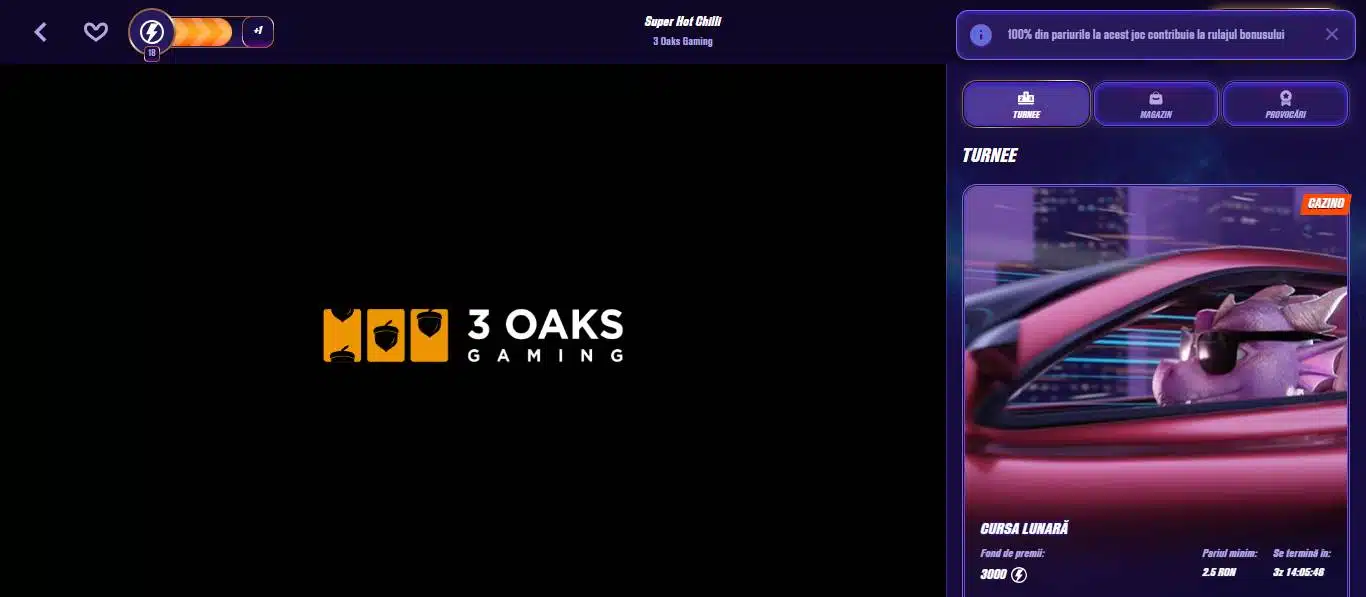 Notificare Zinx casino la deschiderea jocului - 100% din pariuri contribuie la rulajul bonusului