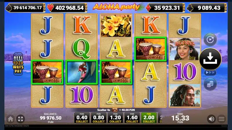 simbol scatter aloha party