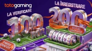 TotoGaming bonus fără depunere: 200 rotiri gratuite + 100 RON pariu gratuit (2026)