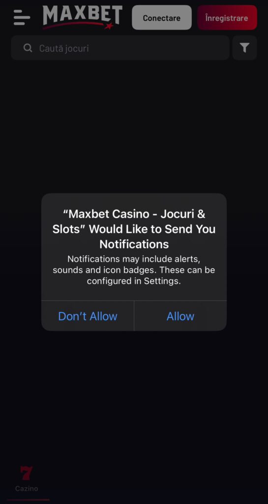 Activarea notificărilor în aplicația Maxbet