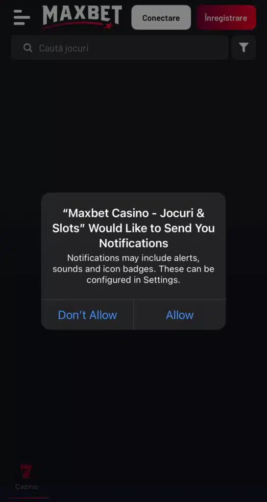Activarea notificărilor în aplicația Maxbet